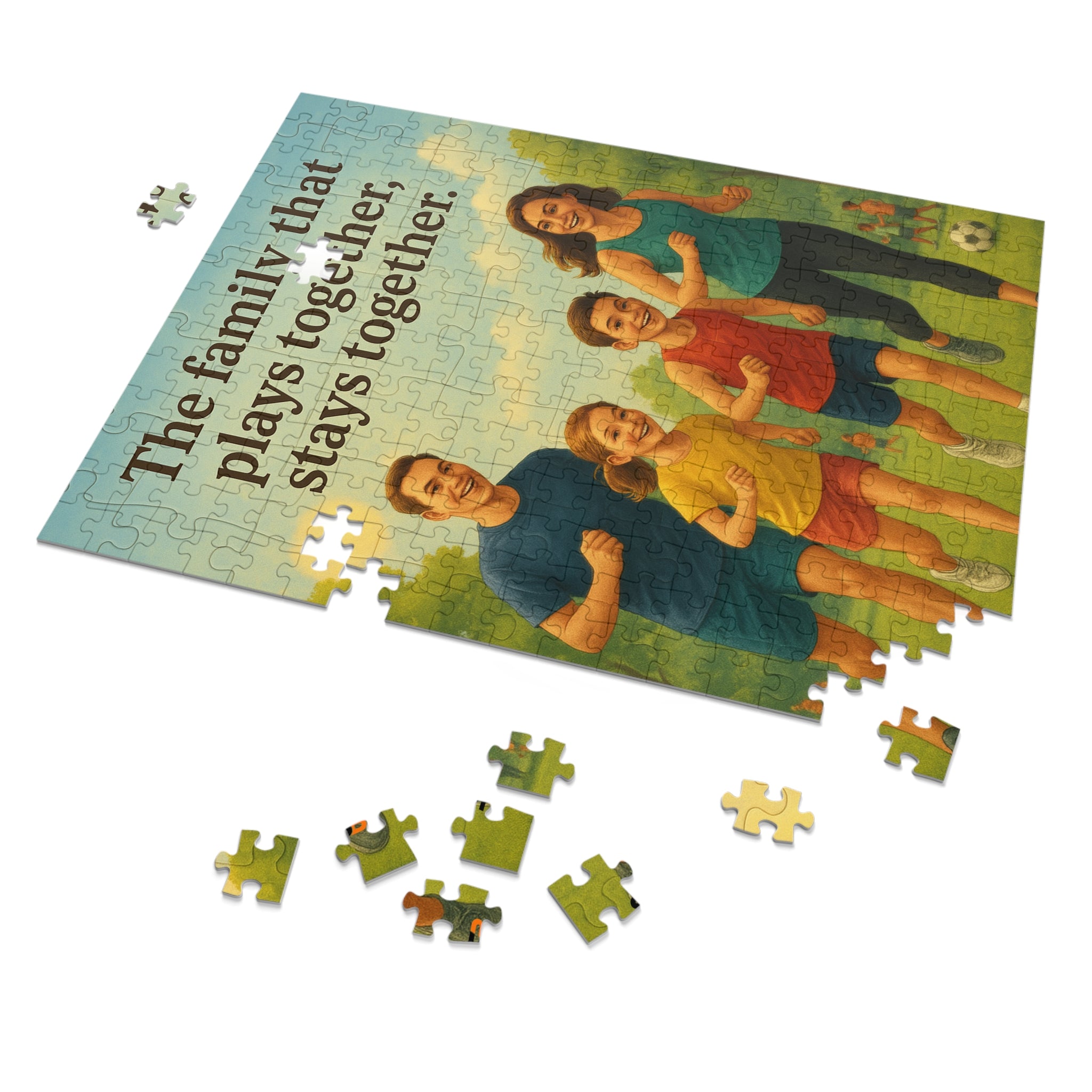 Family Bonding Jigsaw Puzzle, Fun Family Activity, Unique Gift for Kids, Family Game Night, 500 Piece Puzzle with Tin