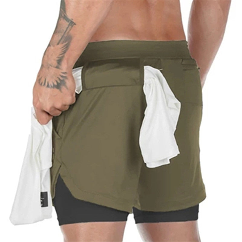 Men’s 2-in-1 Camo Running Shorts 2025