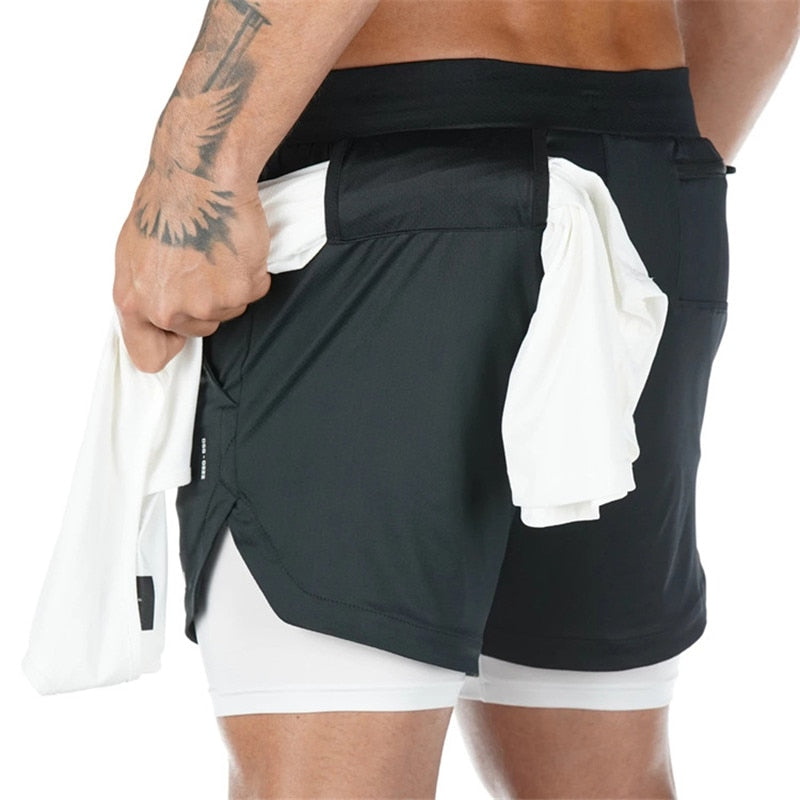Men’s 2-in-1 Camo Running Shorts 2025