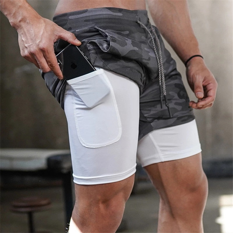 Men’s 2-in-1 Camo Running Shorts 2025