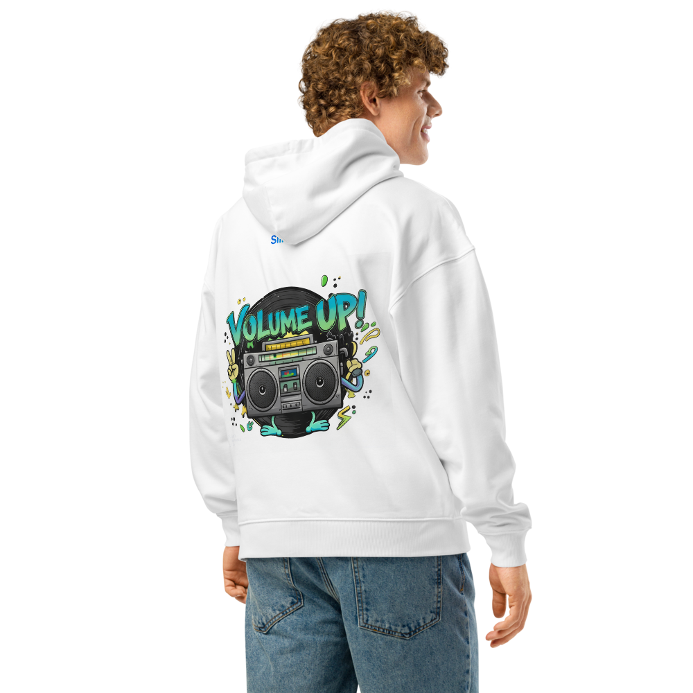 “Turn The Volume Up” Unisex Organic Hoodie