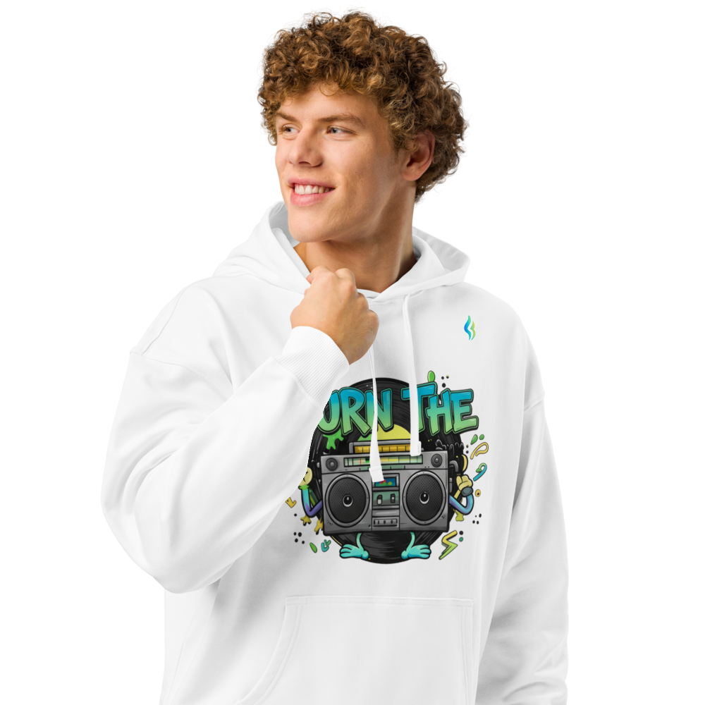 “Turn The Volume Up” Unisex Organic Hoodie