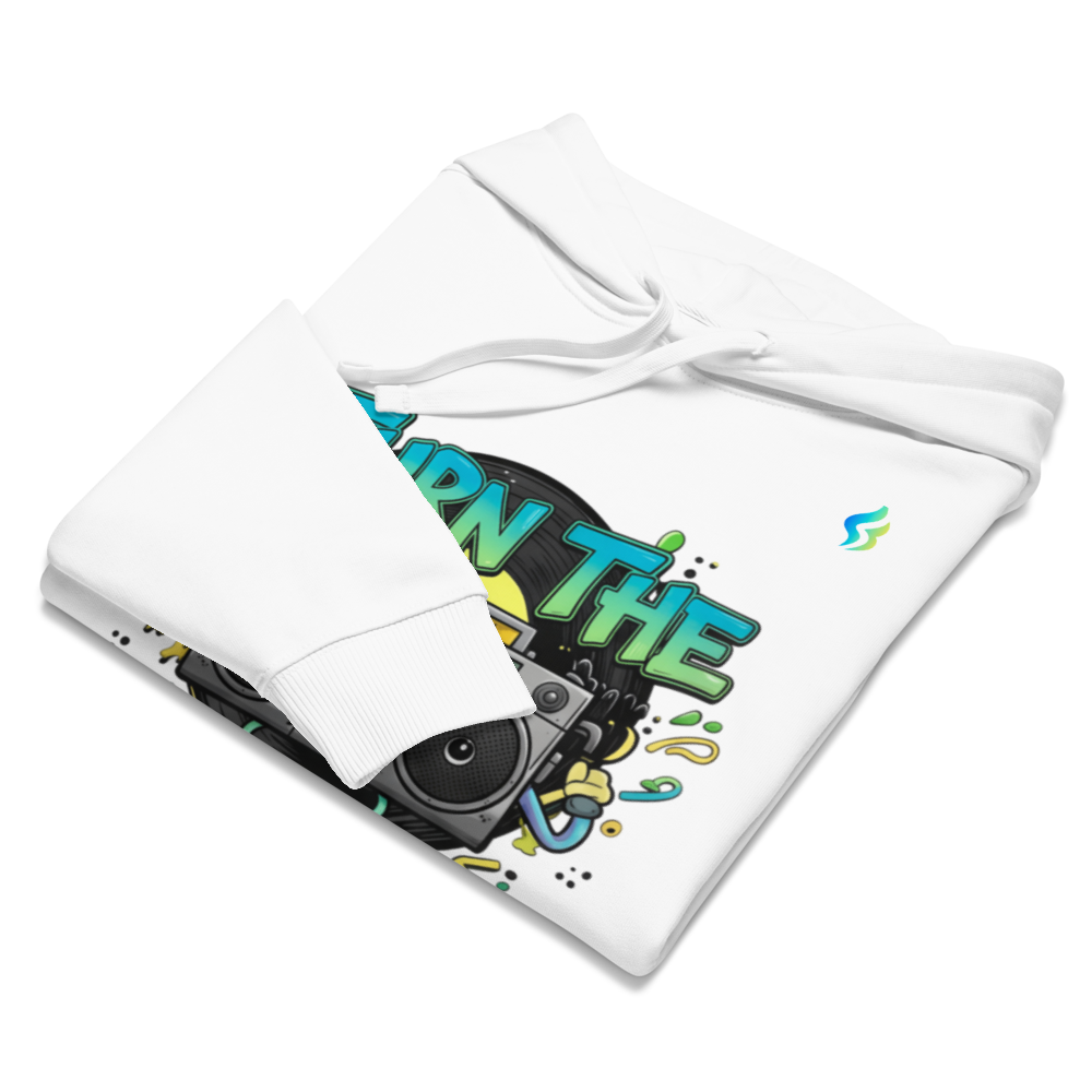 “Turn The Volume Up” Unisex Organic Hoodie